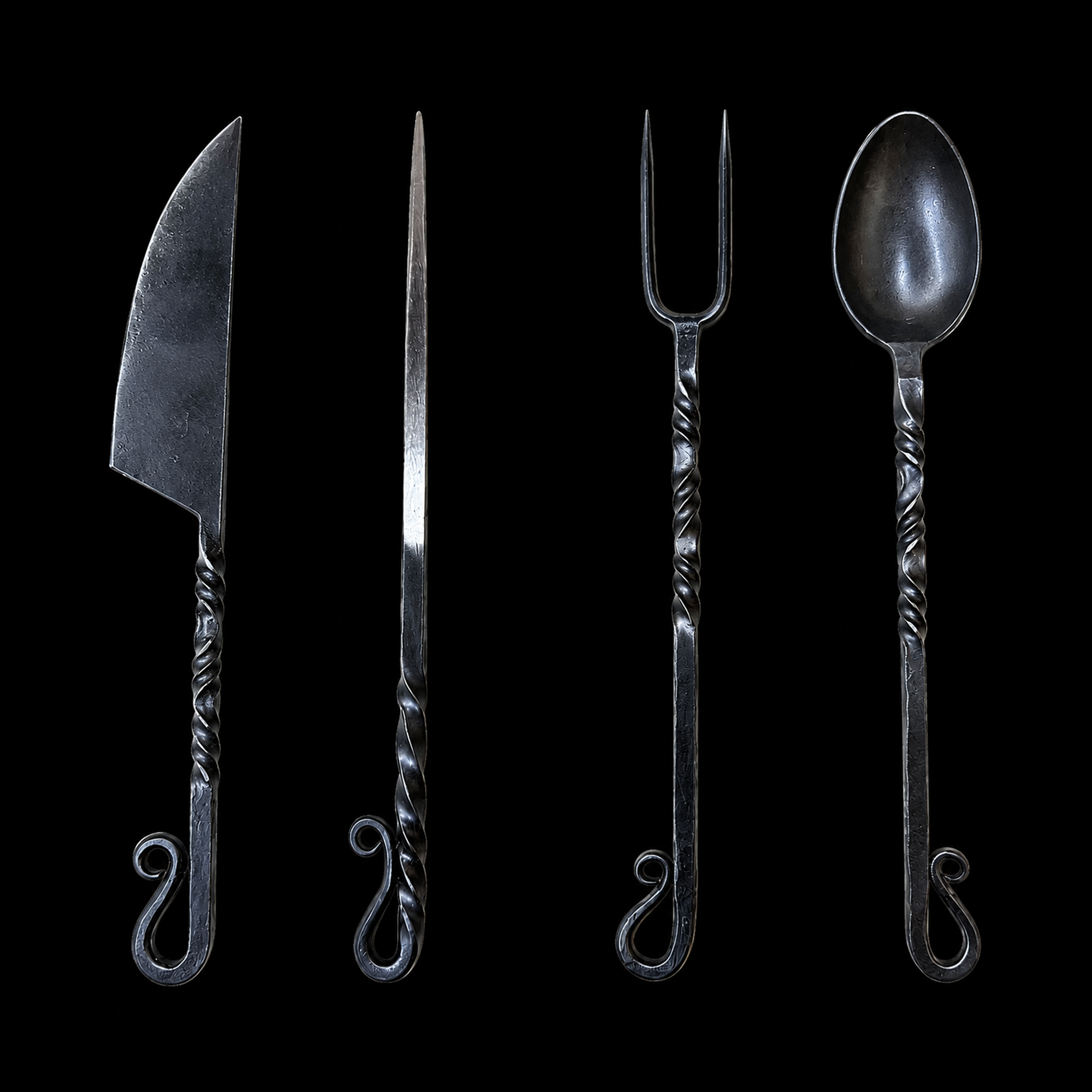 Hand-Forged Viking Cutlery Set | Large Size