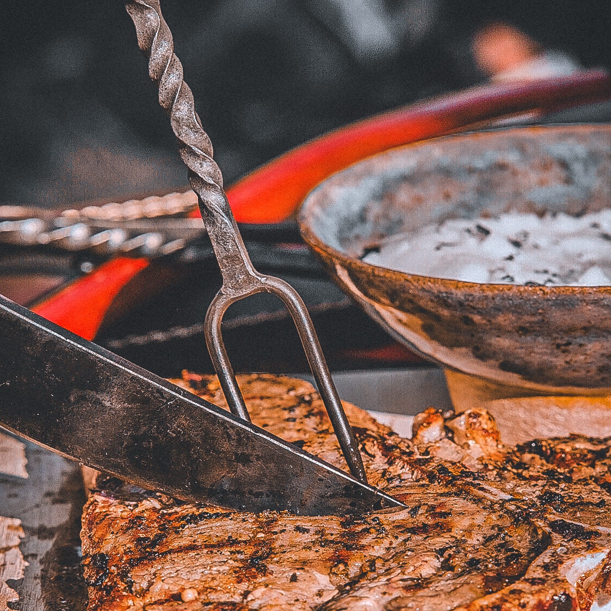Hand-Forged Viking Cutlery Set | Large Size