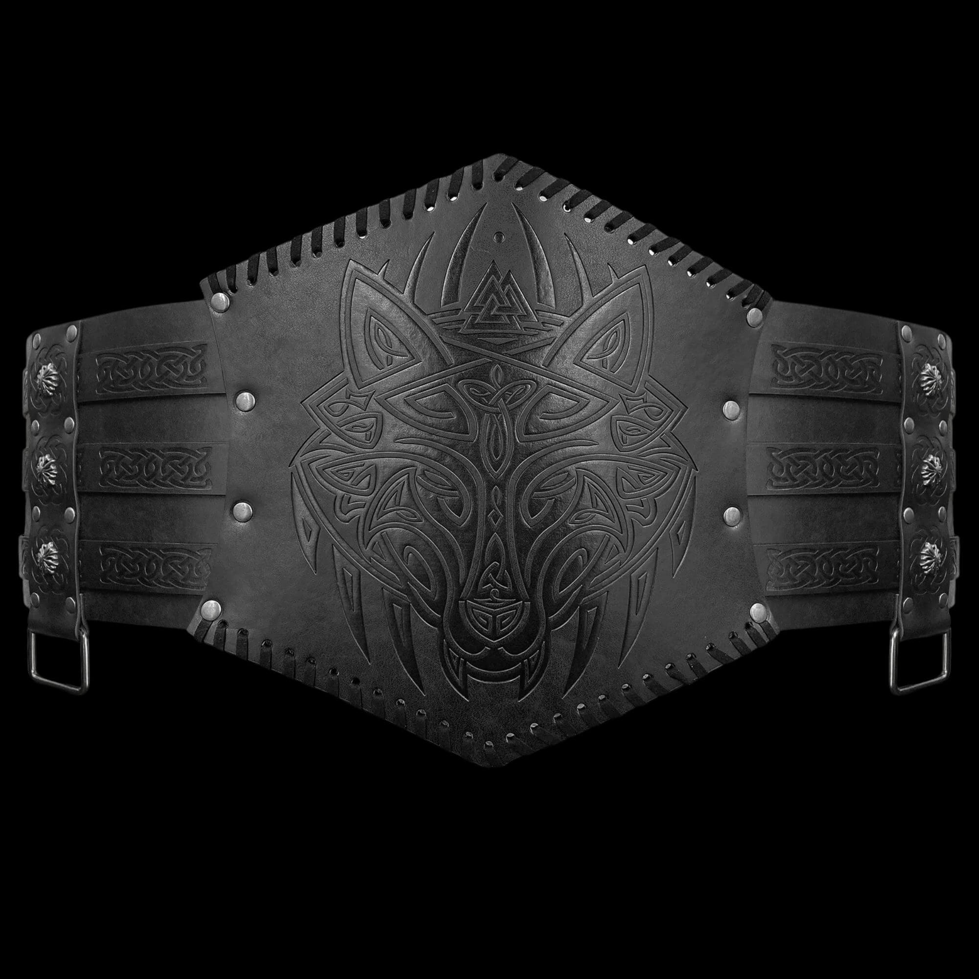 Leather Belt With Norse Symbols