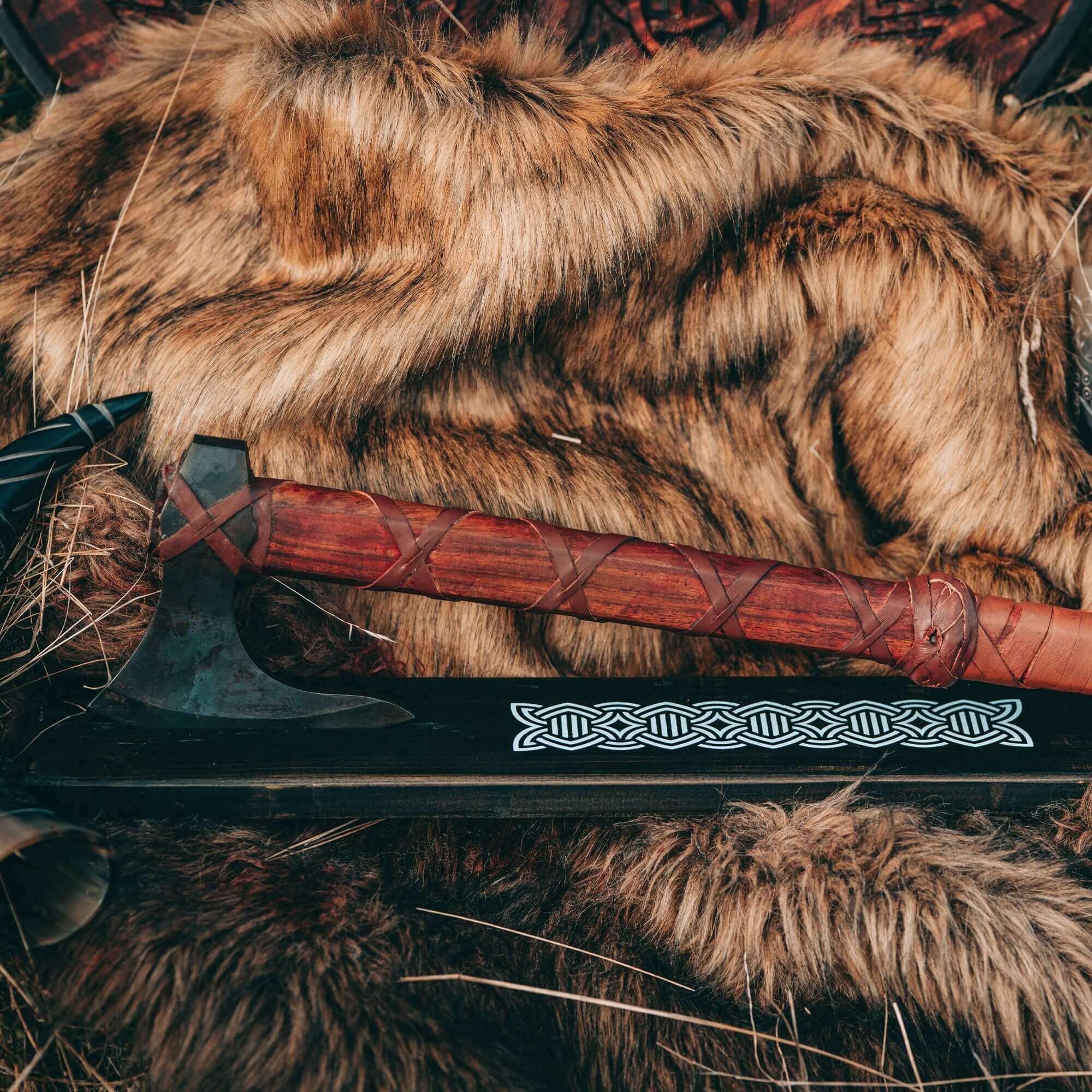 Wooden Norse Axe Display Stand