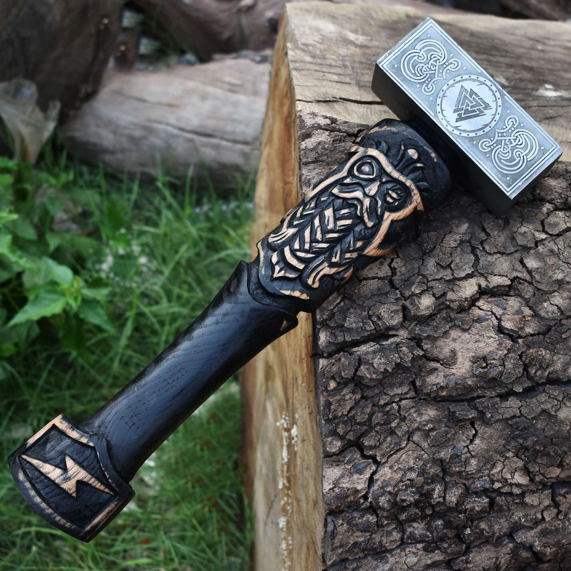 Mjölnir’s Heir — Hand-Carved Hammer