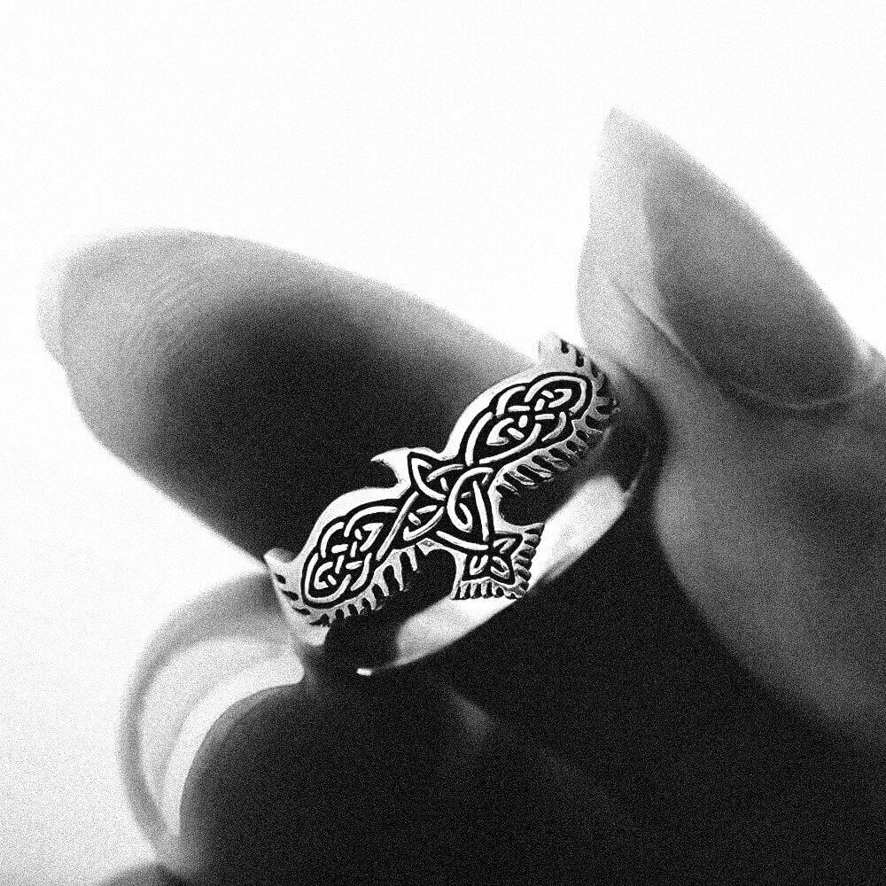Anello vichingo corvo nordico