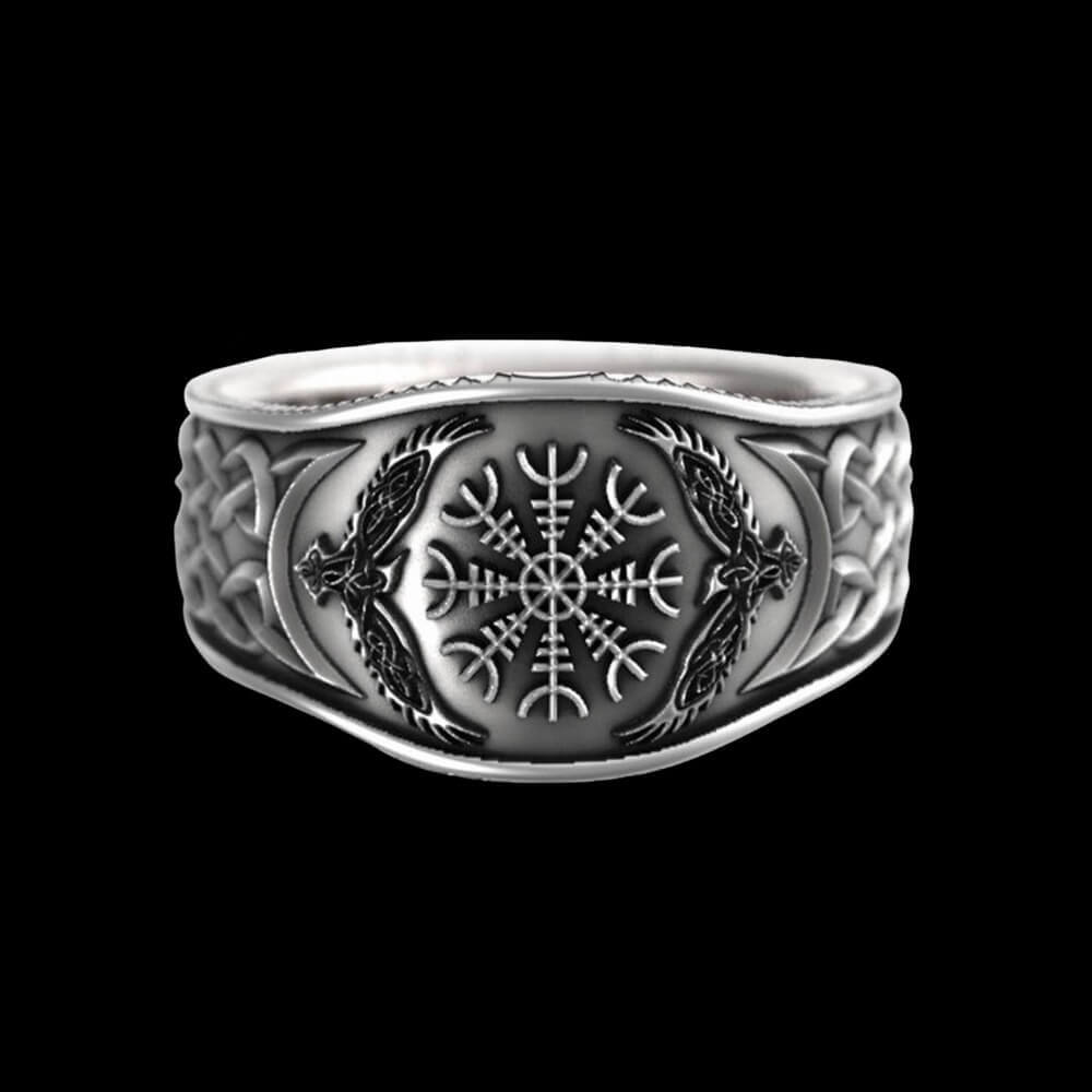 Huginn & Muninn Helm of Awe Ring