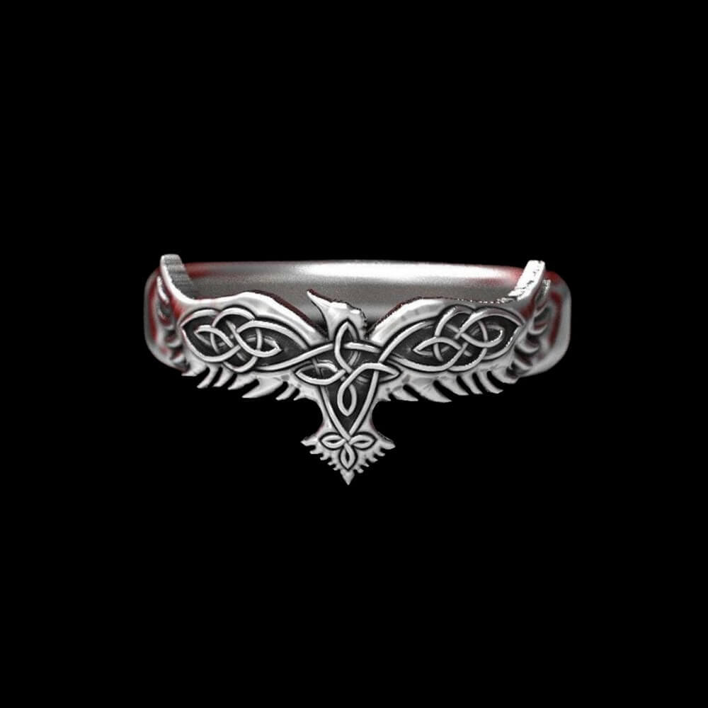 Anello vichingo corvo nordico