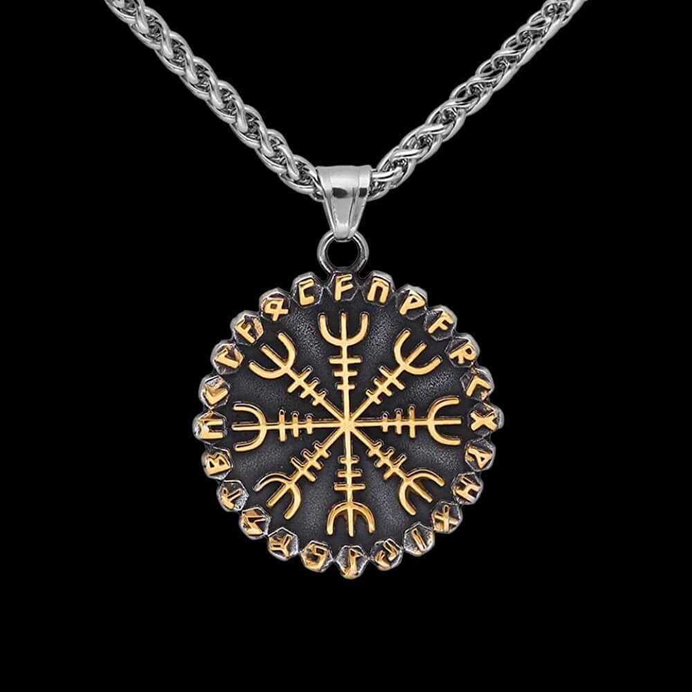 Collier Vegvísir et Helm of Awe
