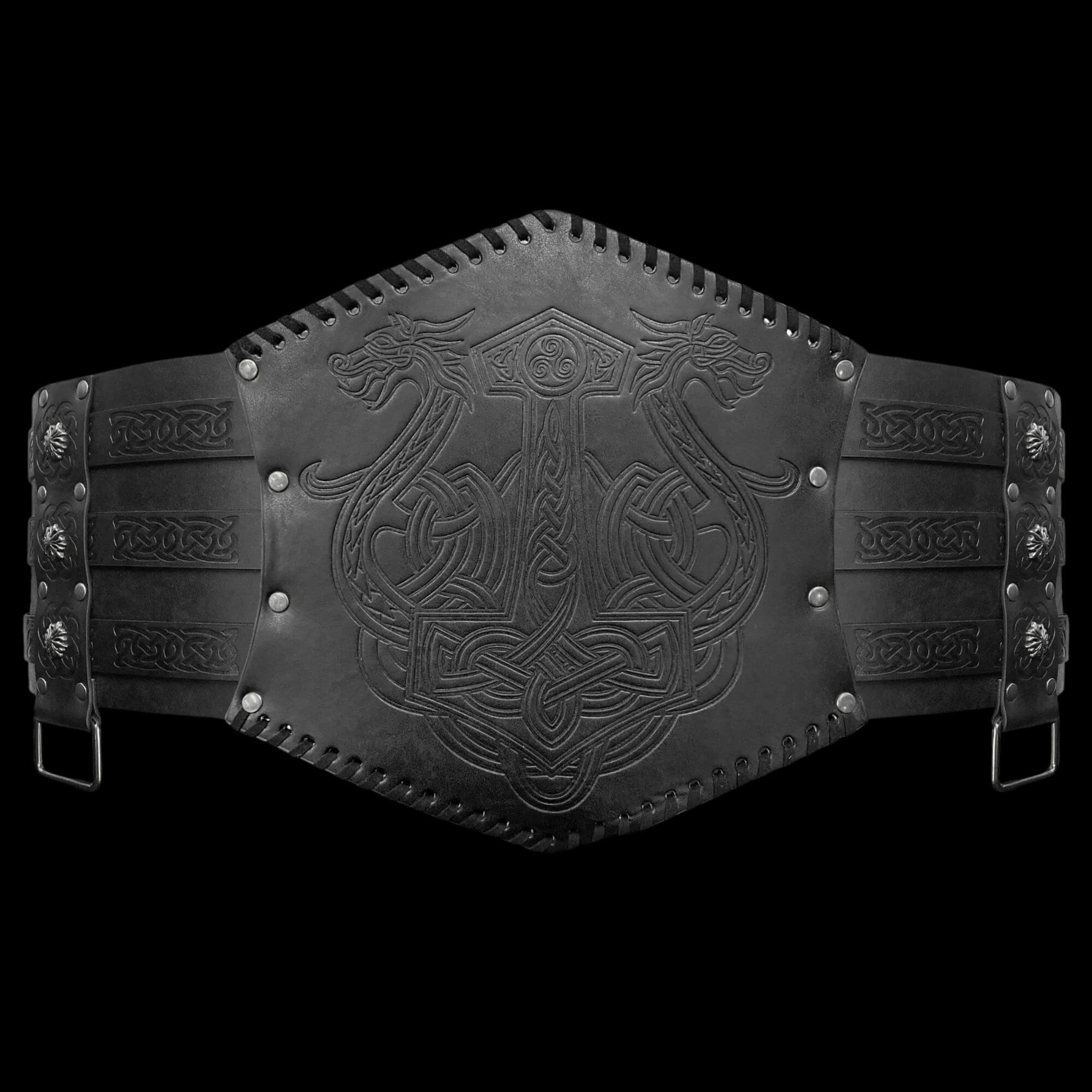 Leather Belt With Norse Symbols