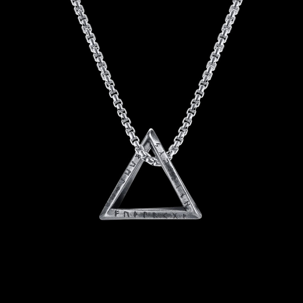 Dimond Triangle Rune Triangle with Runes Necklace