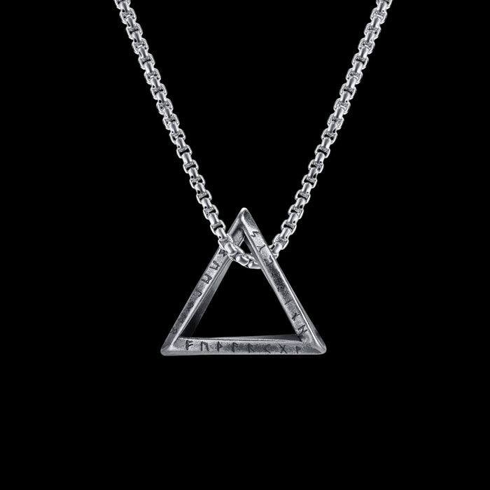 Triangle Rune Shape Triangle with Runes Necklace