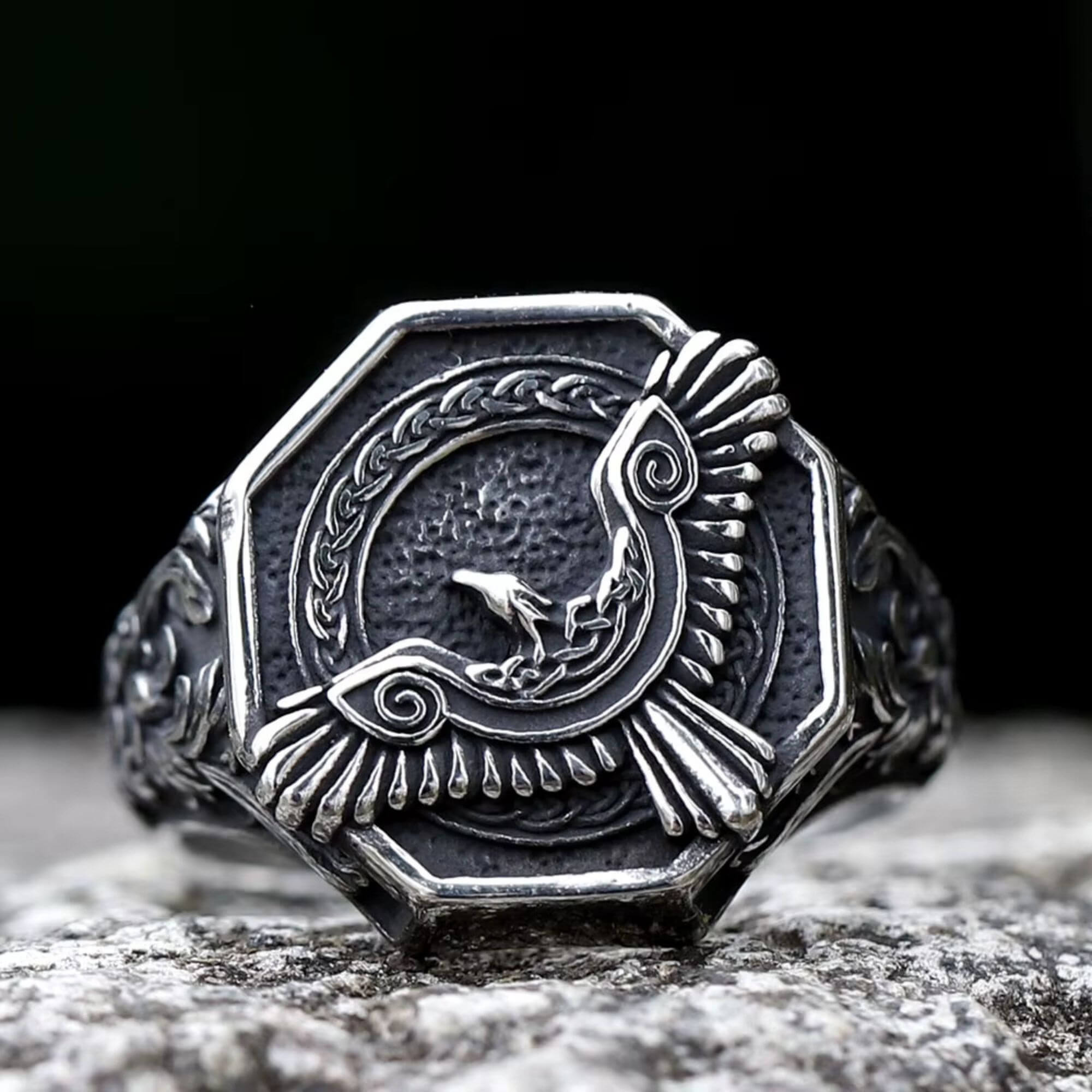 Odin’s Flight Signet Ring