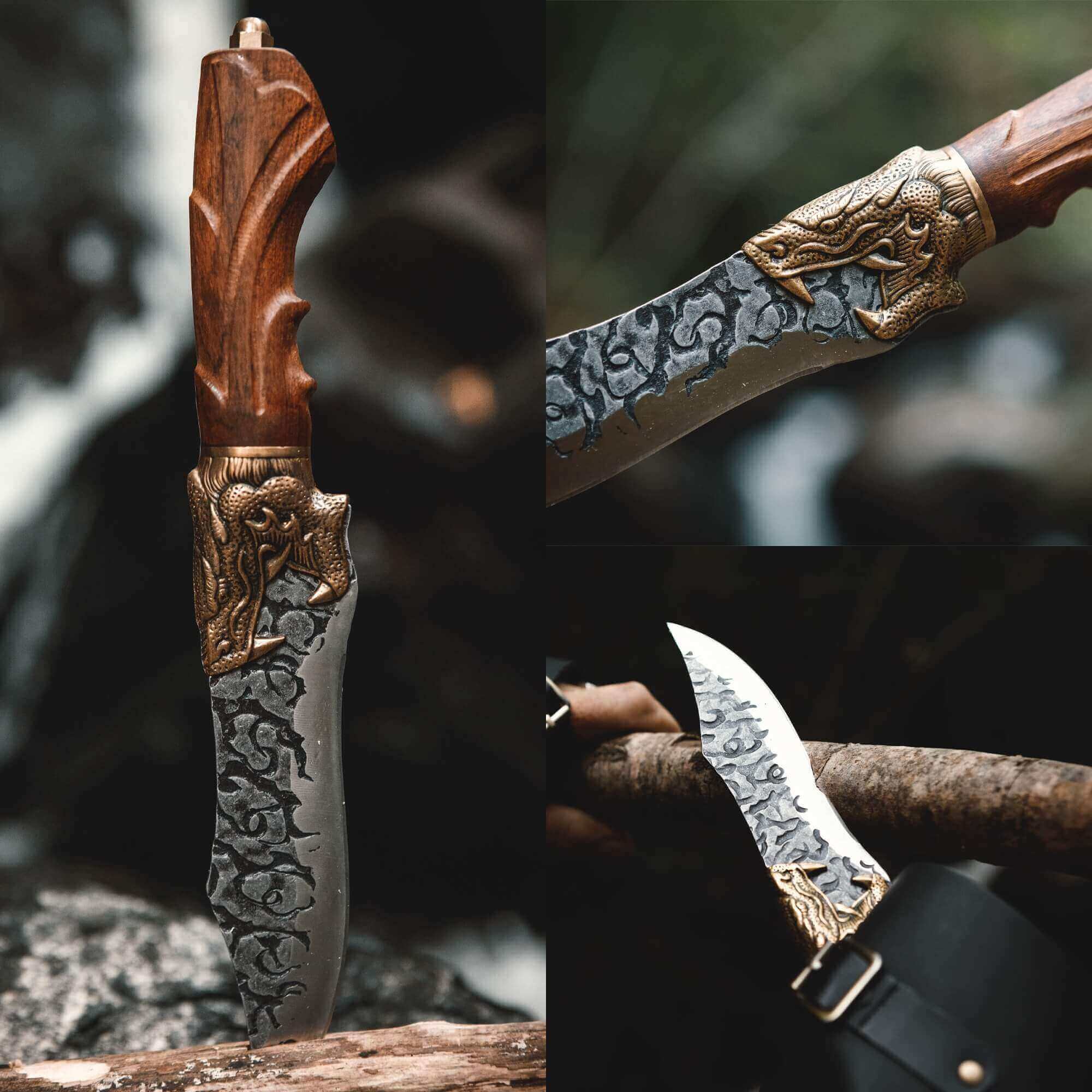 Handgefertigtes Jörmungandr Wikingermesser