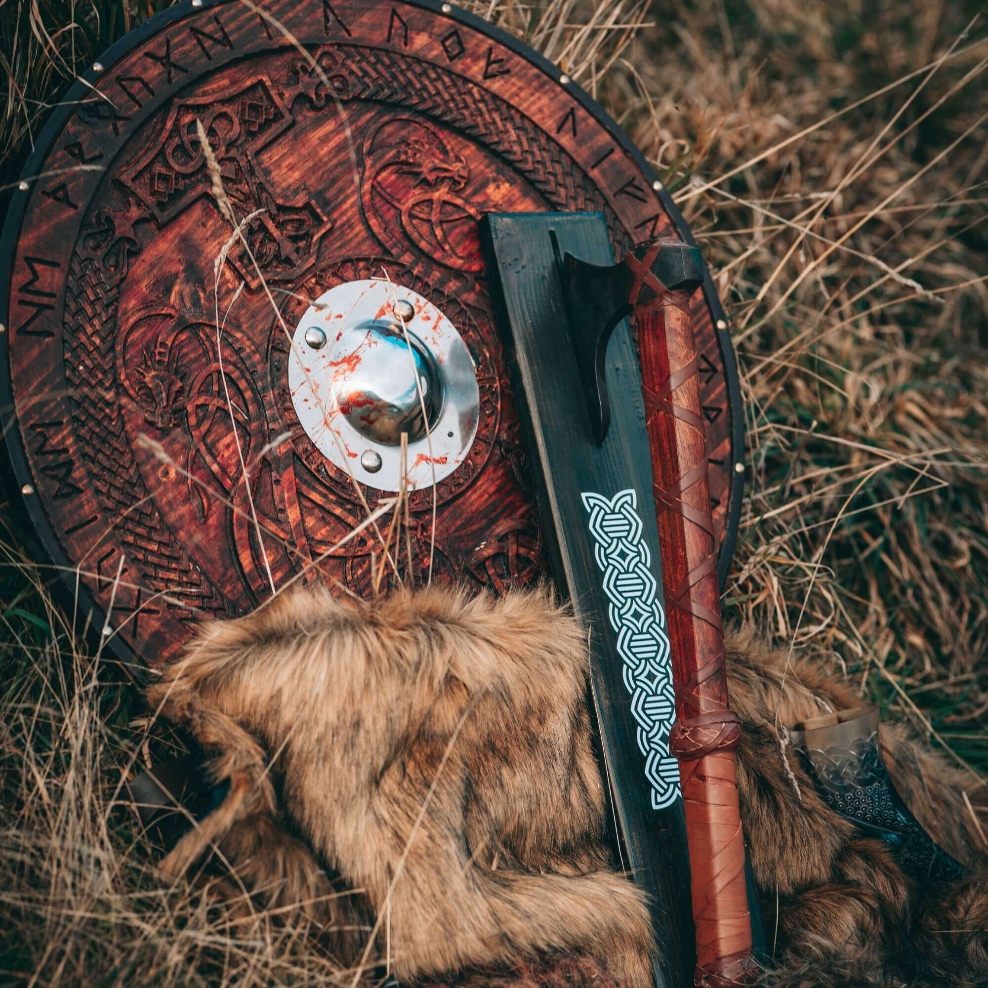 Wooden Norse Axe Display Stand