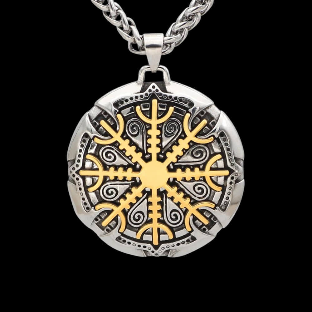 The Helm of Awe on a Shield Necklace