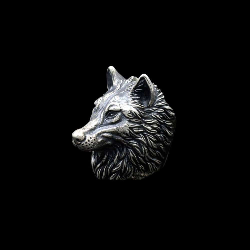 Anello con testa di lupo Fenrir